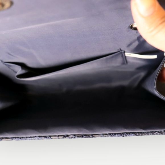 WOMENS ELEGANT FLORAL LACE CLUTCH HAND BAG WITH CHAIN STRAP - Picture 11 of 16